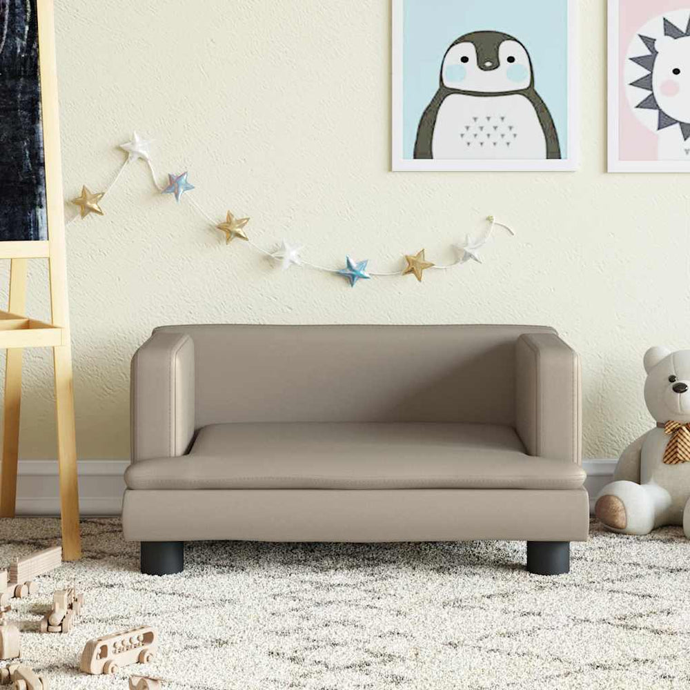 Kindersofa Cappuccino-Braun Kunstleder 60 cm