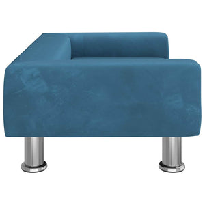 Blaues Kindersofa Samt 70x45 cm