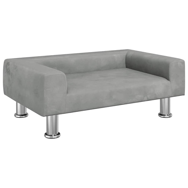 vidaXL Canapé enfant Gris clair 70x45x26,5 cm Velours