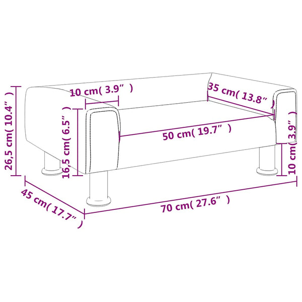 Rosa Kindersofa Samt, 70 cm