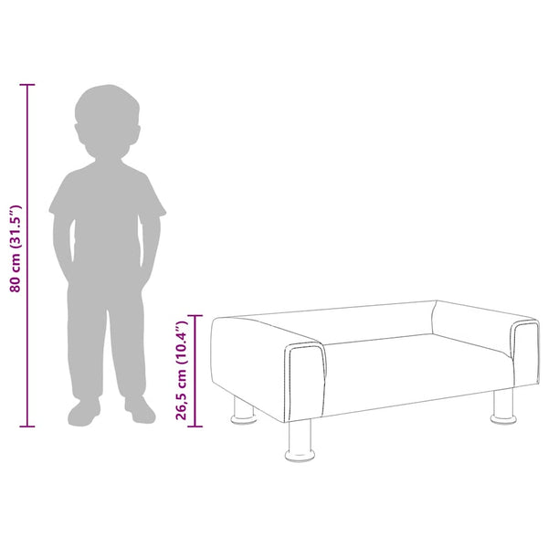 Rosa Kindersofa Samt, 70 cm