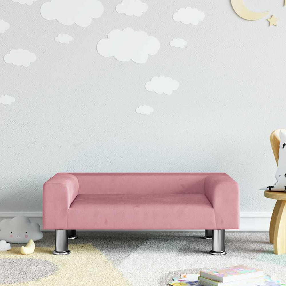 Rosa Kindersofa Samt, 70 cm