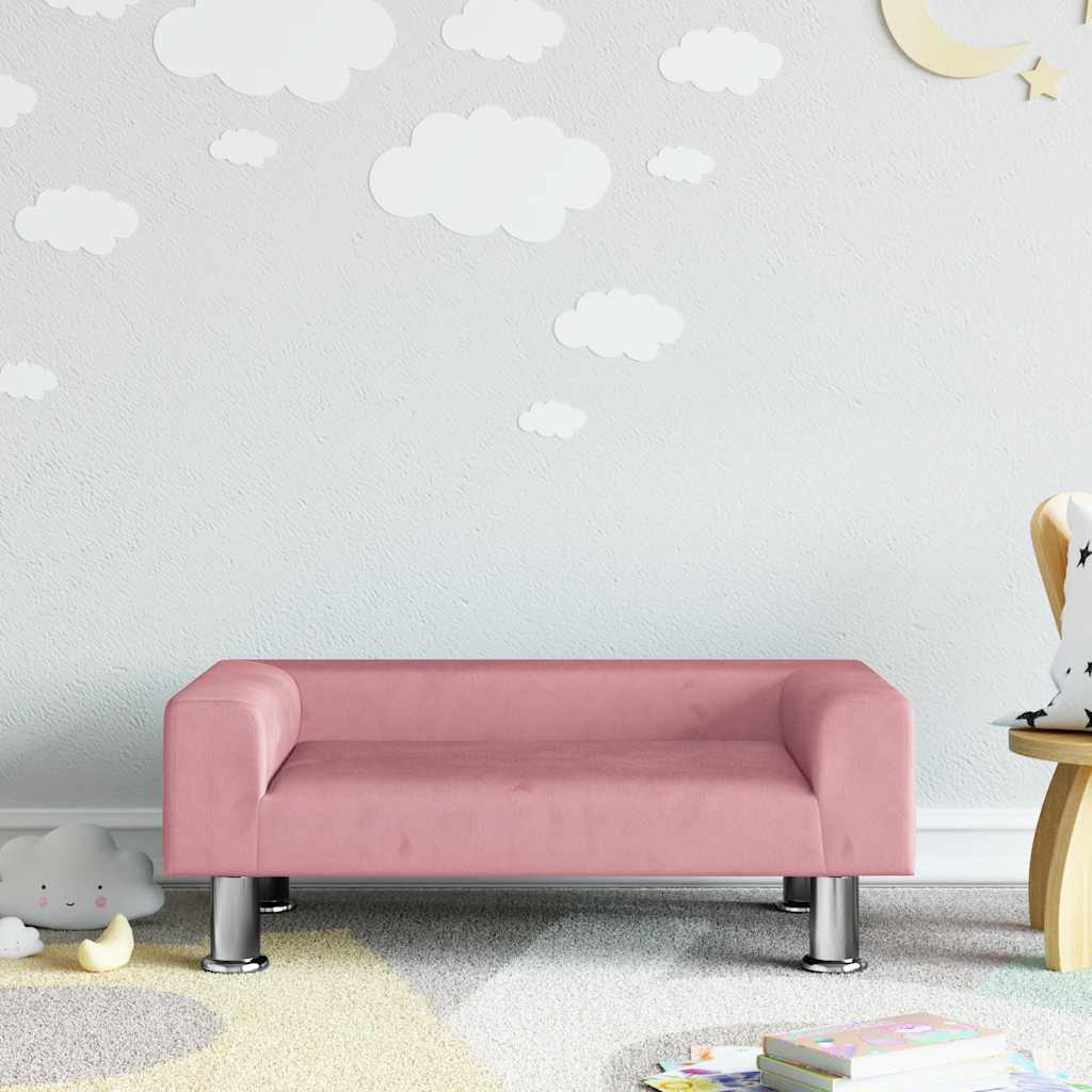 Rosa Kindersofa Samt, 70 cm