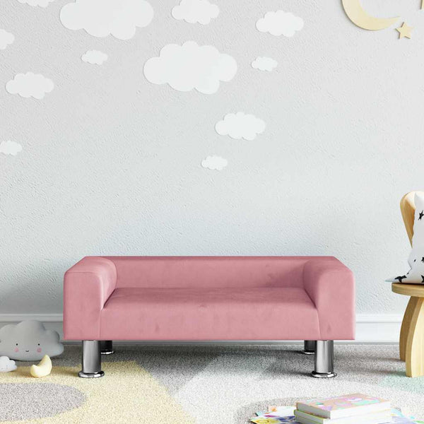 Rosa Kindersofa Samt, 70 cm