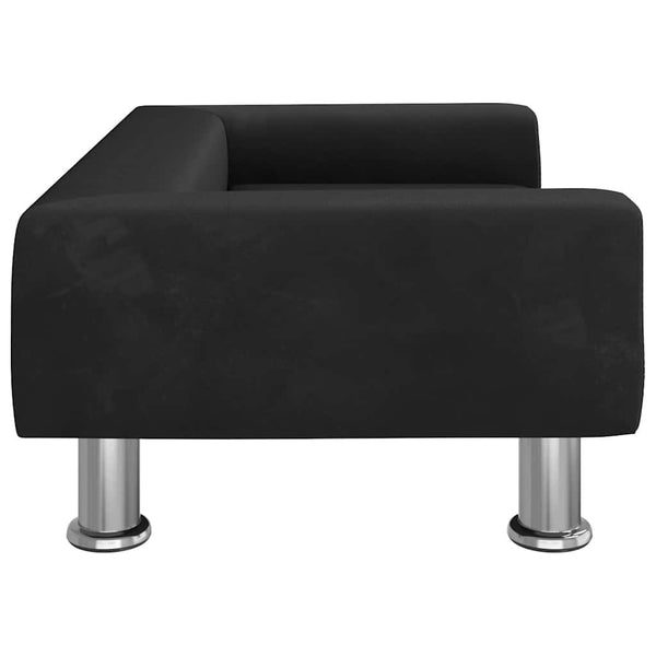 Schwarzes Kindersofa Samt 70x45x26,5 cm