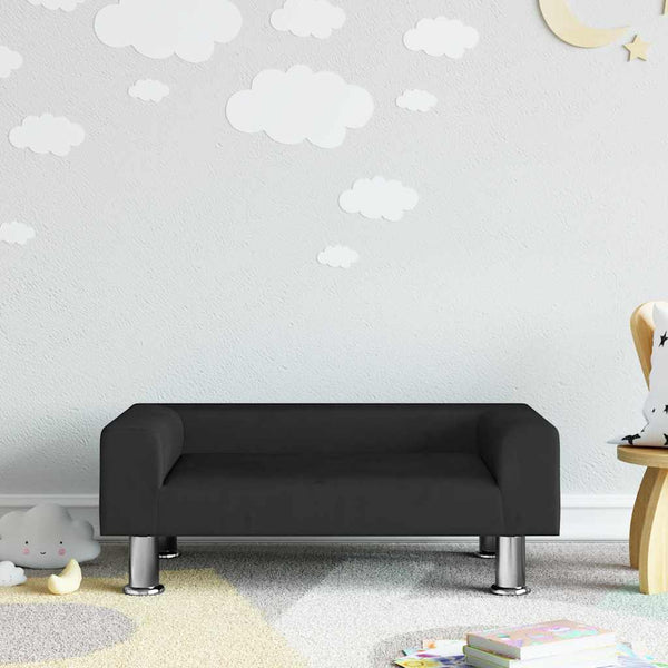 Schwarzes Kindersofa Samt 70x45x26,5 cm