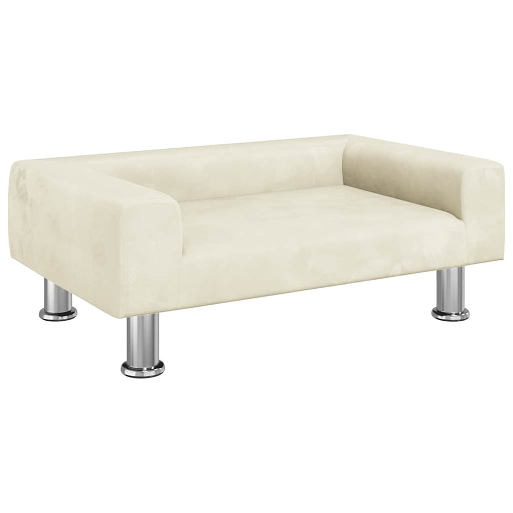 Kindersofa Creme Samt 70x45x26,5 cm