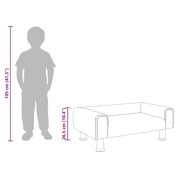 Kindersofa Creme Samt 70x45x26,5 cm