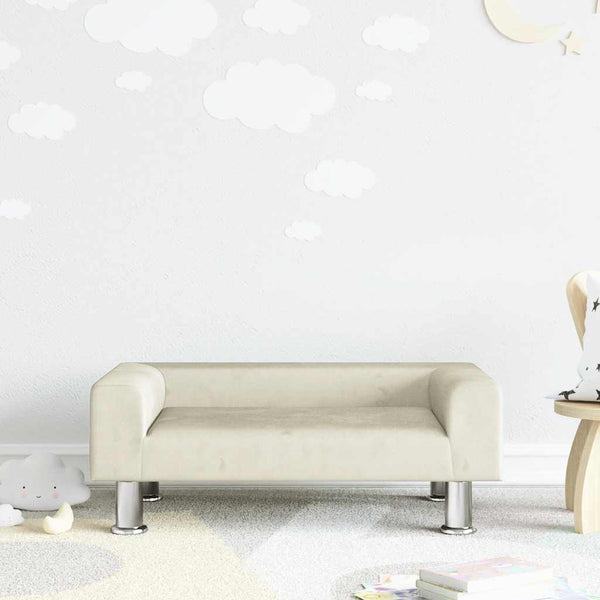 Kindersofa Creme Samt 70x45x26,5 cm