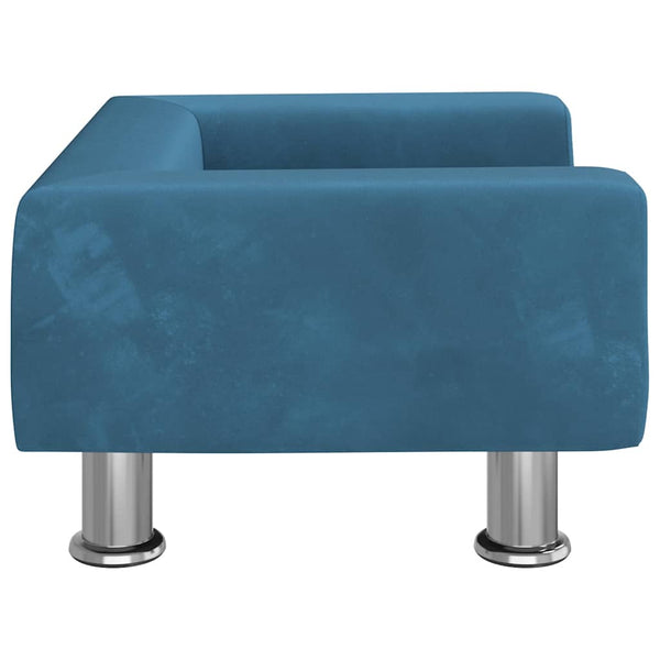 Blaues Kindersofa Samt 50x40x26,5 cm