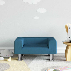 Blaues Kindersofa Samt 50x40x26,5 cm