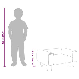 Kindersofa Hellgrau Samt