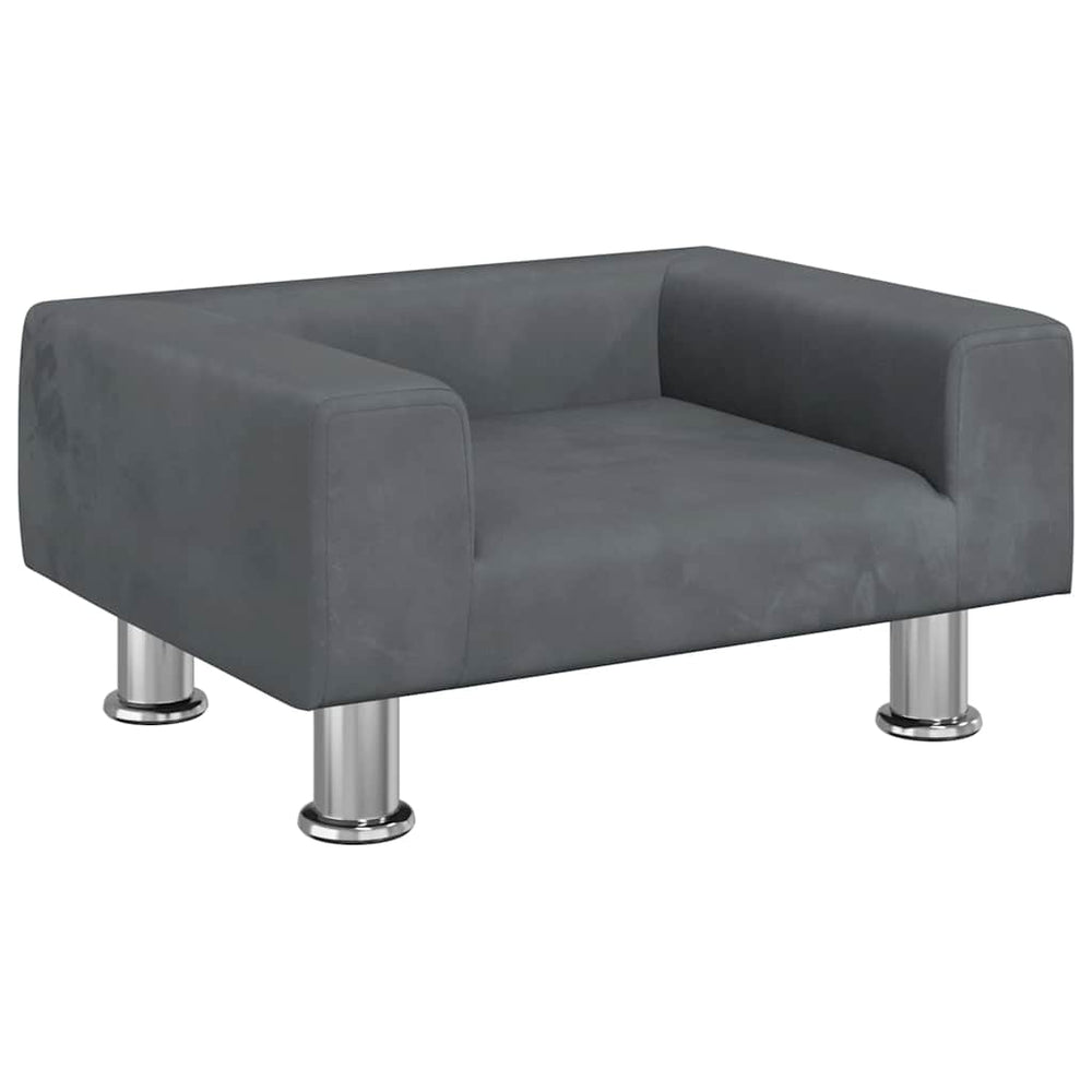 Kindersofa Dunkelgrau Samt