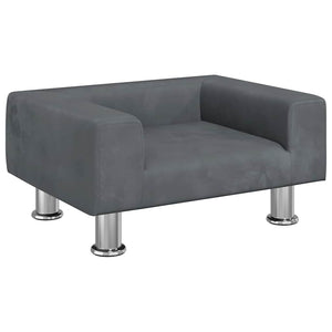 Kindersofa Dunkelgrau Samt