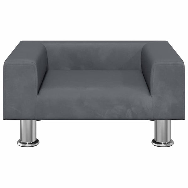 Kindersofa Dunkelgrau Samt