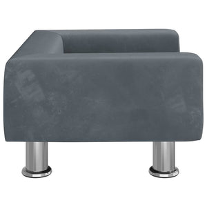 Kindersofa Dunkelgrau Samt