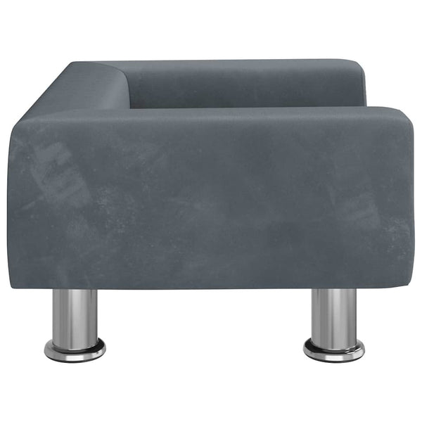 Kindersofa Dunkelgrau Samt