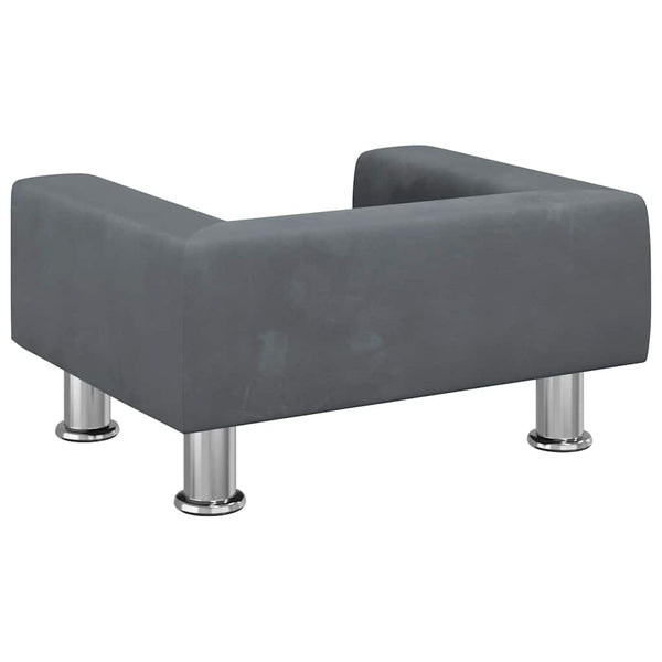 Kindersofa Dunkelgrau Samt