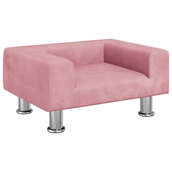 Kindersofa Rosa Samt 50x40x26,5 cm