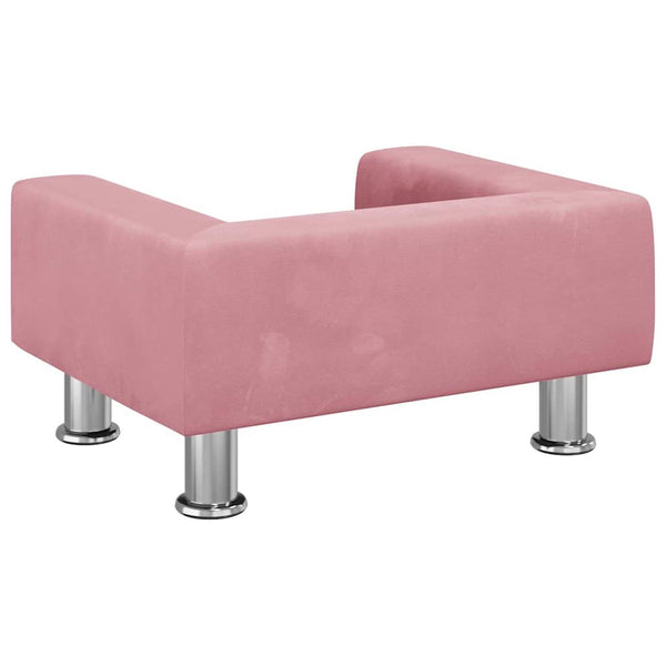 Kindersofa Rosa Samt 50x40x26,5 cm