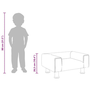 Kindersofa Rosa Samt 50x40x26,5 cm