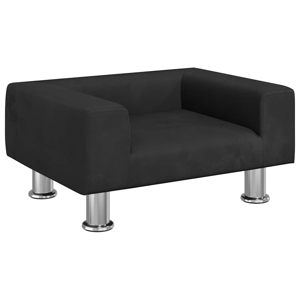 Schwarzes Kindersofa Samt 50x40x26,5 cm