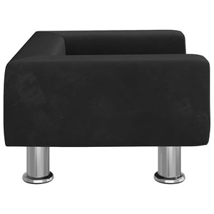 Schwarzes Kindersofa Samt 50x40x26,5 cm