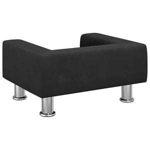 Schwarzes Kindersofa Samt 50x40x26,5 cm