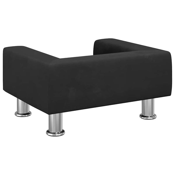 Schwarzes Kindersofa Samt 50x40x26,5 cm