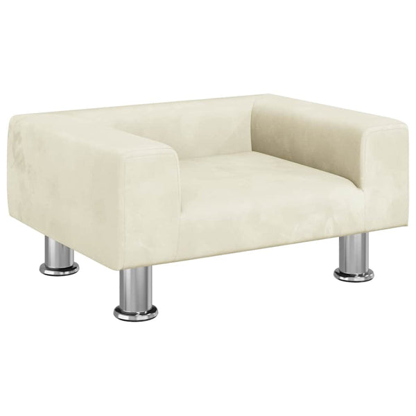 Kinder Sofa Creme Samt 50x40x26,5 cm