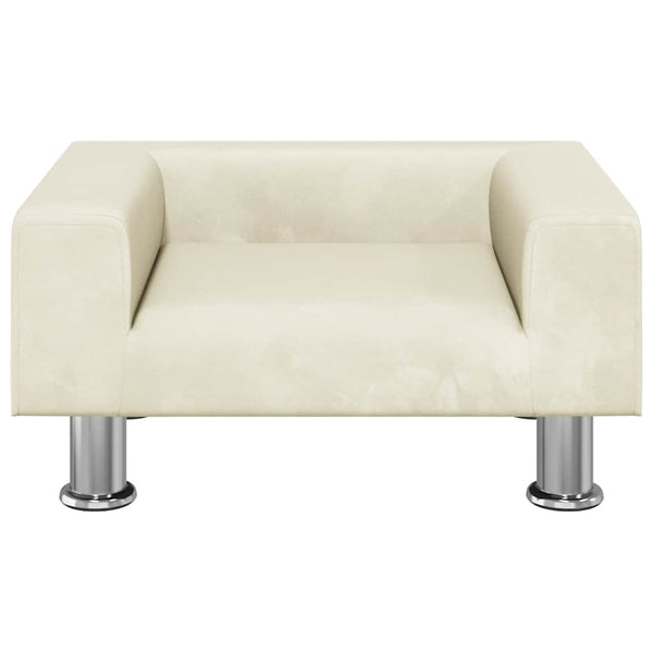 Kinder Sofa Creme Samt 50x40x26,5 cm