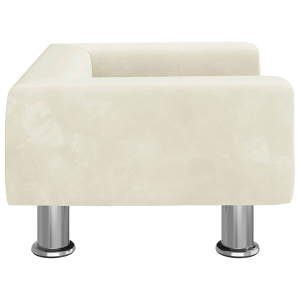 Kinder Sofa Creme Samt 50x40x26,5 cm