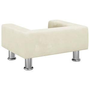 Kinder Sofa Creme Samt 50x40x26,5 cm
