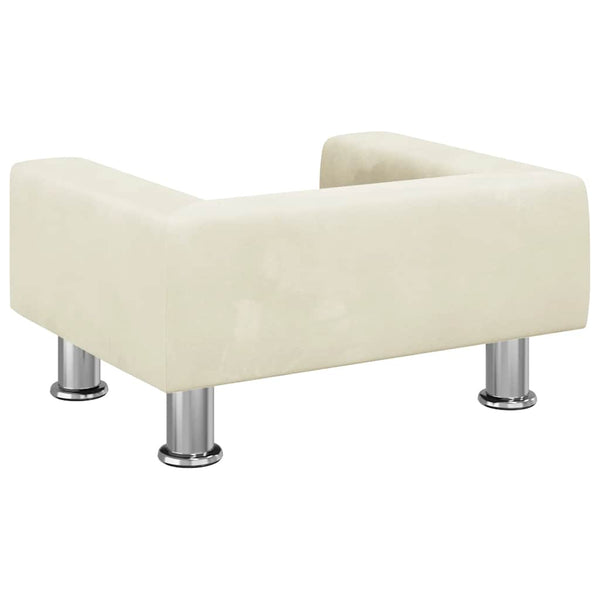Kinder Sofa Creme Samt 50x40x26,5 cm