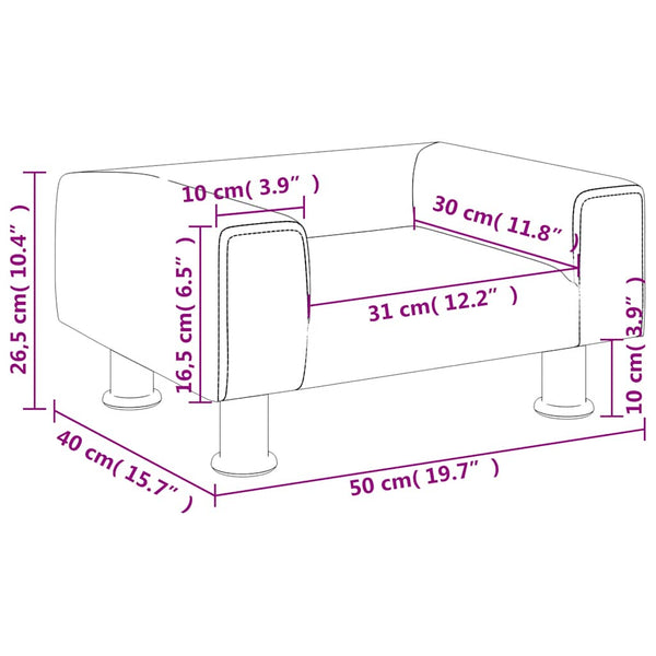 Kinder Sofa Creme Samt 50x40x26,5 cm