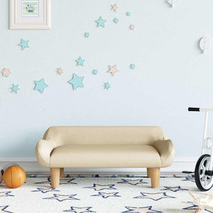 Creme Kindersofa Stoff 70x40x24 cm
