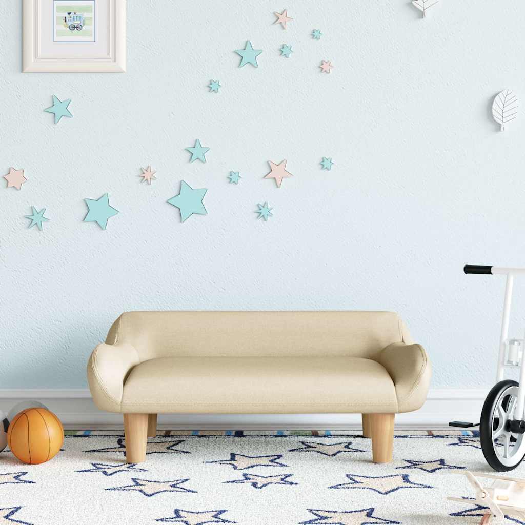 Creme Kindersofa Stoff 70x40x24 cm