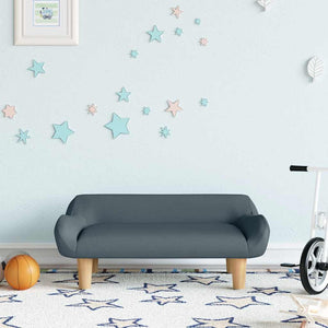 Dunkelgraues Kindersofa Stoff 70x40x24 cm