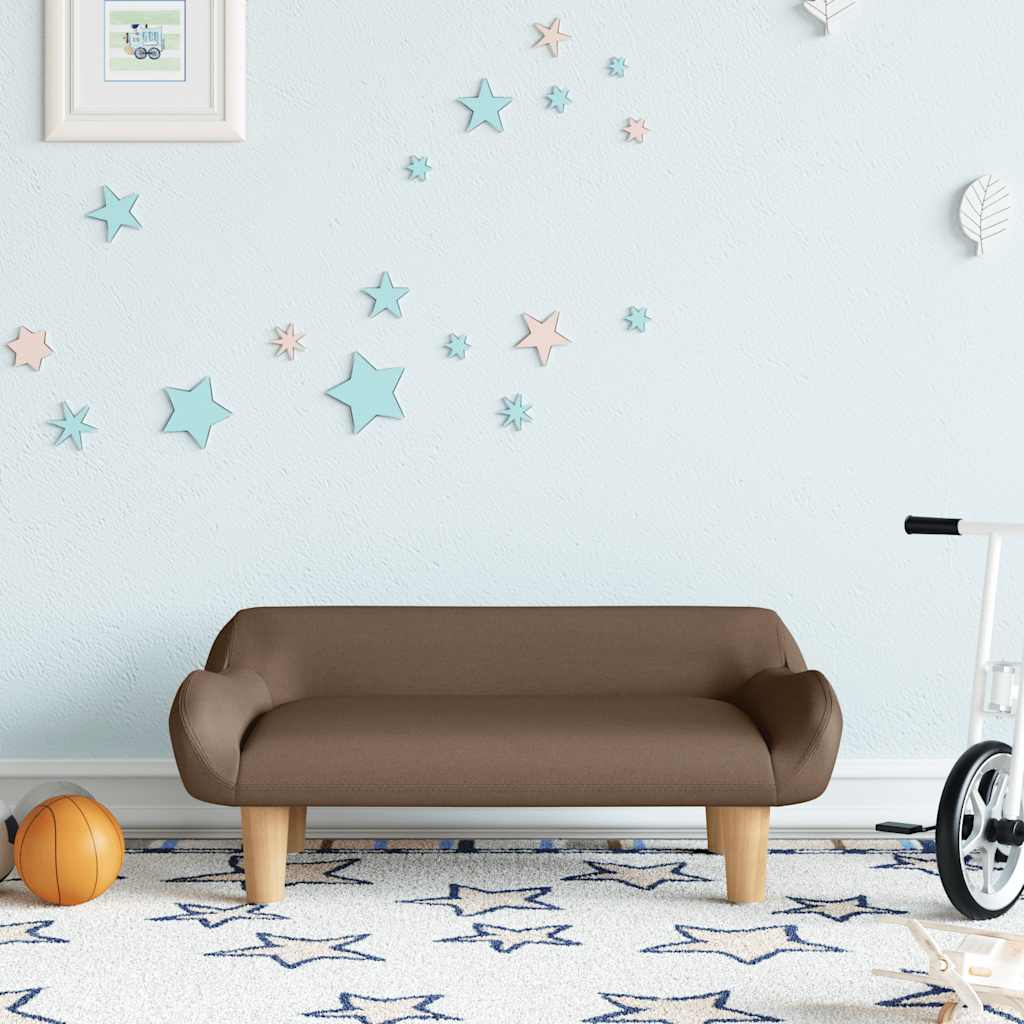 Kindersofa Braun Stoff 70x40x24cm