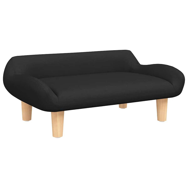 Kindersofa Schwarz Stoff 70x40x24 cm