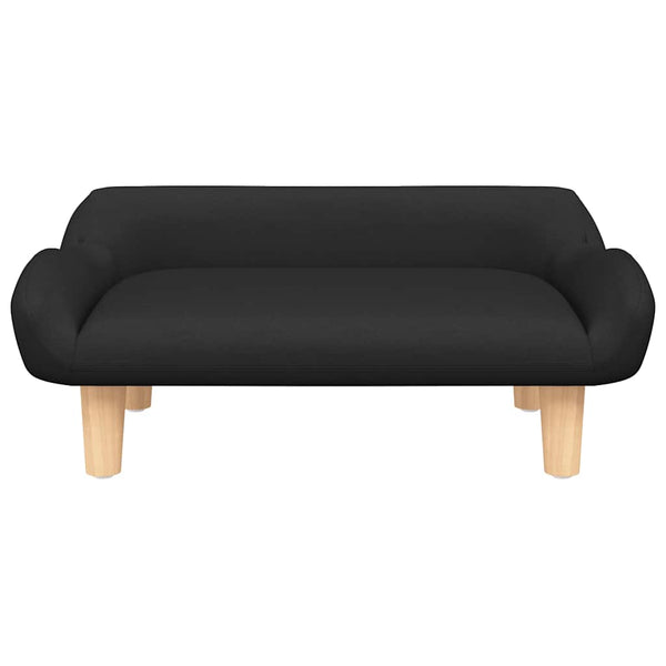 Kindersofa Schwarz Stoff 70x40x24 cm