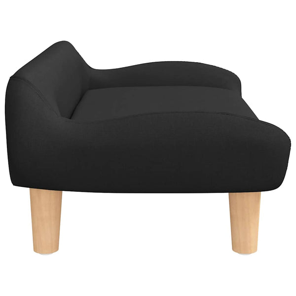 Kindersofa Schwarz Stoff 70x40x24 cm