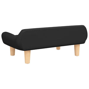 Kindersofa Schwarz Stoff 70x40x24 cm
