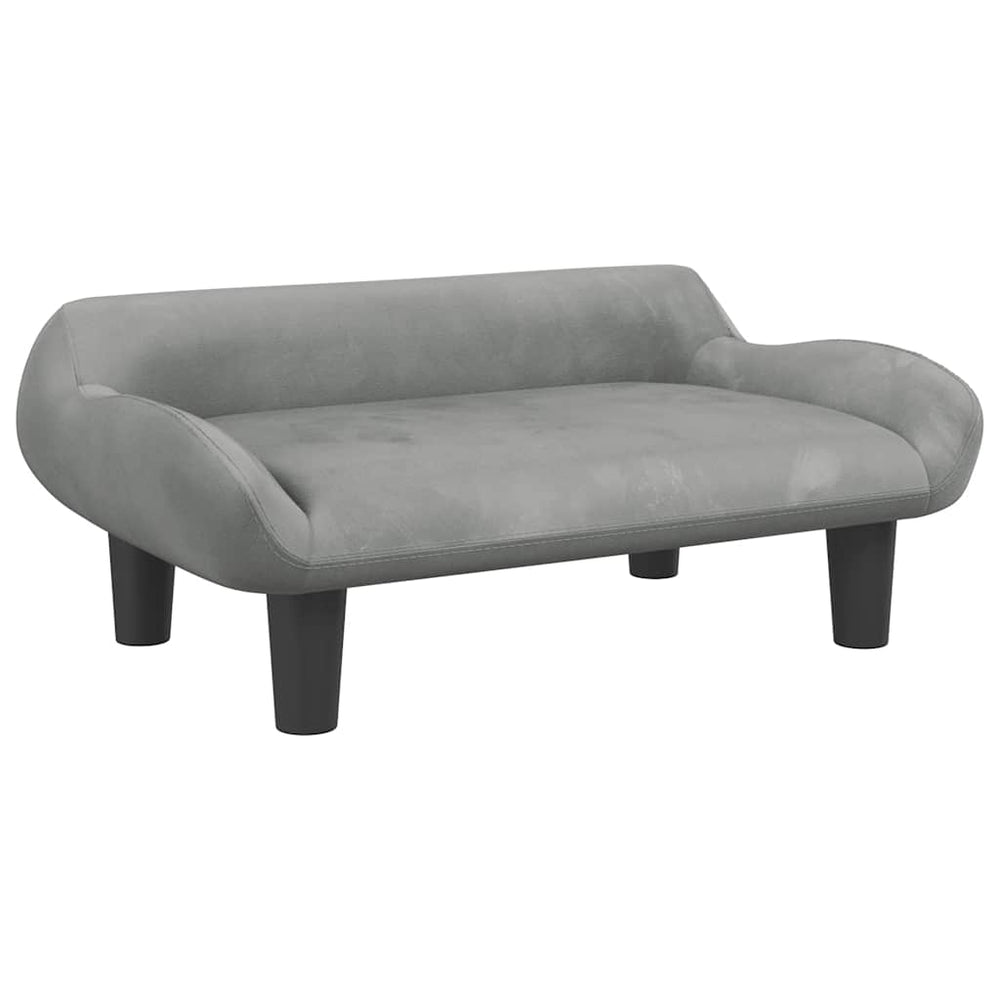 Kindersofa Hellgrau Samt 70x40x24 cm