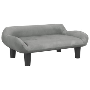 Kindersofa Hellgrau Samt 70x40x24 cm
