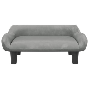 Kindersofa Hellgrau Samt 70x40x24 cm