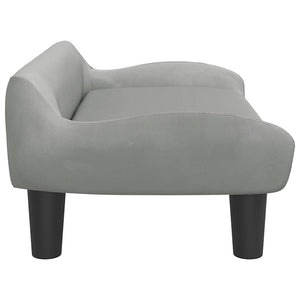 Kindersofa Hellgrau Samt 70x40x24 cm