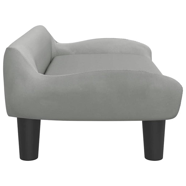 Kindersofa Hellgrau Samt 70x40x24 cm