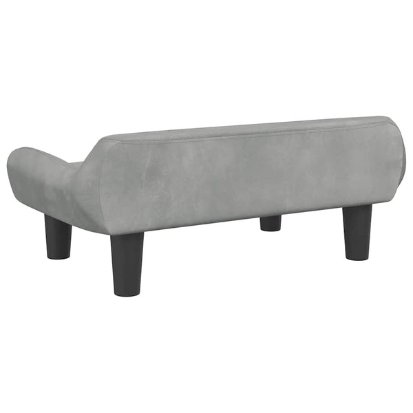 Kindersofa Hellgrau Samt 70x40x24 cm