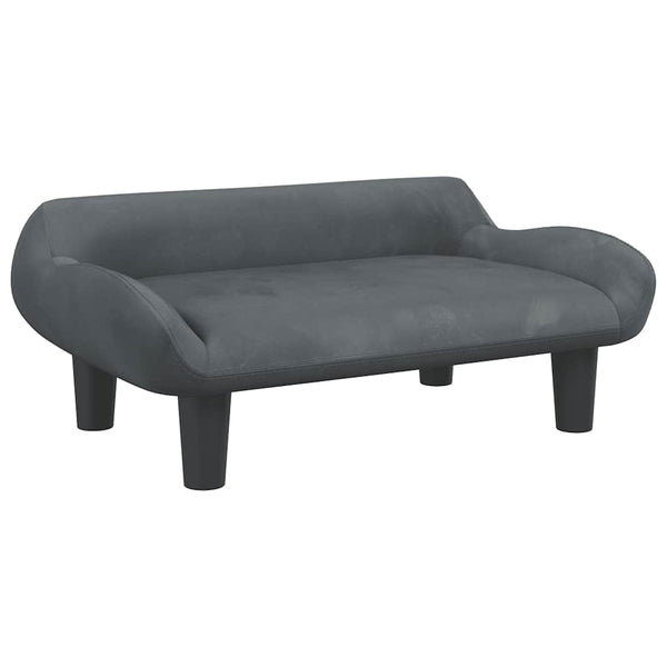 Kindersofa Dunkelgrau Samt 70x40x24 cm